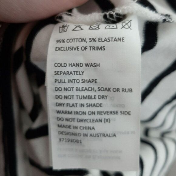 Bardot Australia Stripe Swing Mini Dress in Black sz 6/S US - Picture 9 of 11